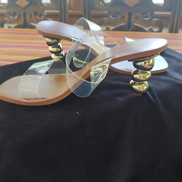 LLS Shoes - 𝅺Clear strapped gold high heel